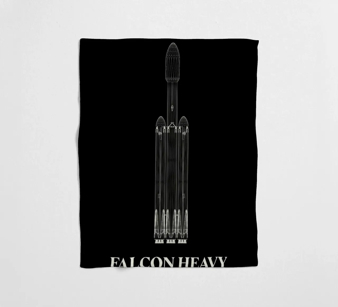 Falcon Heavy 1 fleece blanket by Marc Schulthess