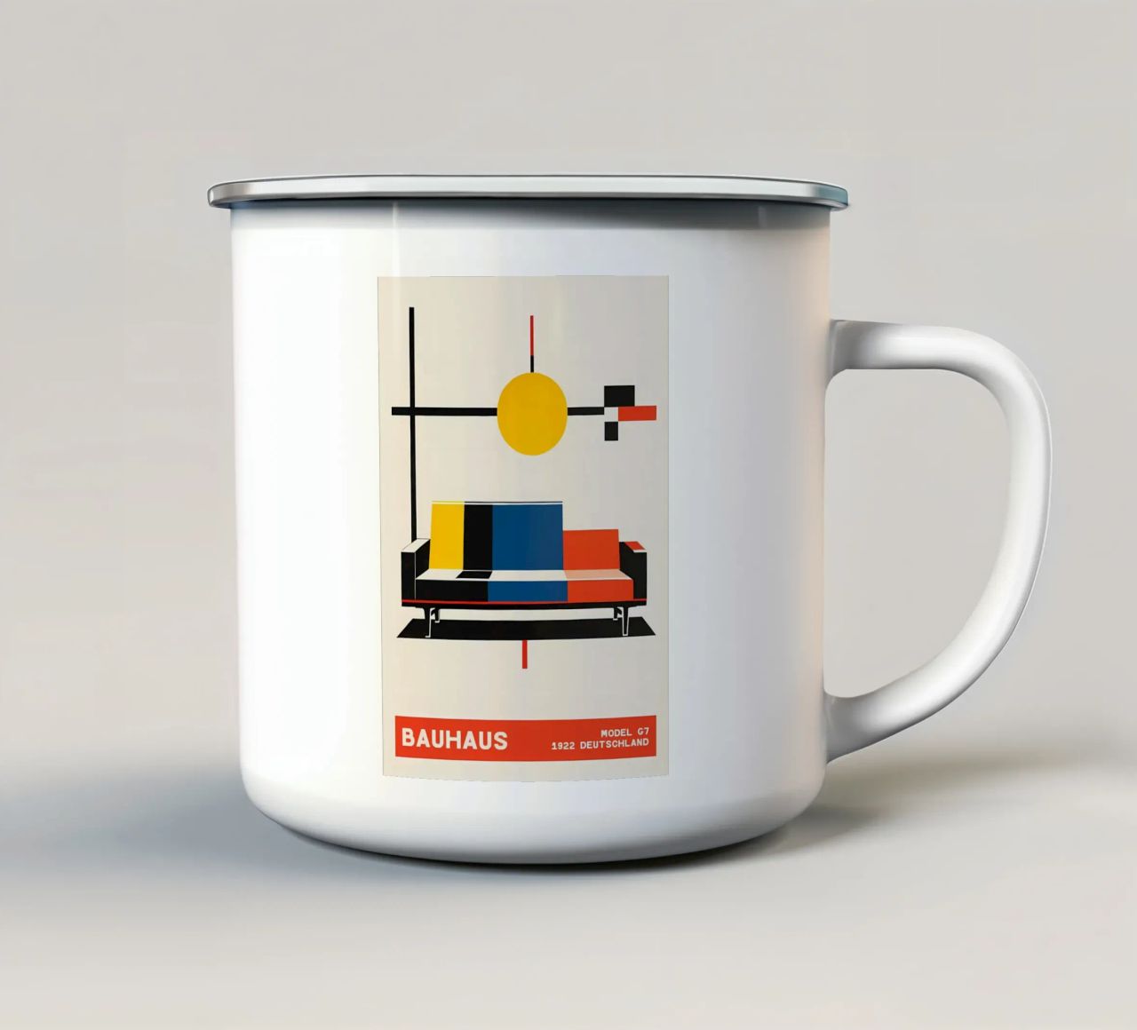 Divano Bauhaus tazza in smalto da Karraker