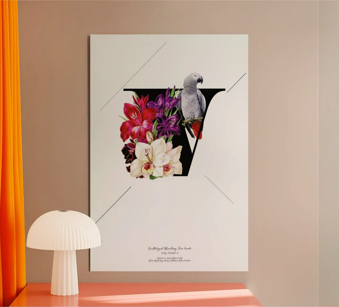 Botanical Alphabet - V alluminio dibond da Froilein Juno