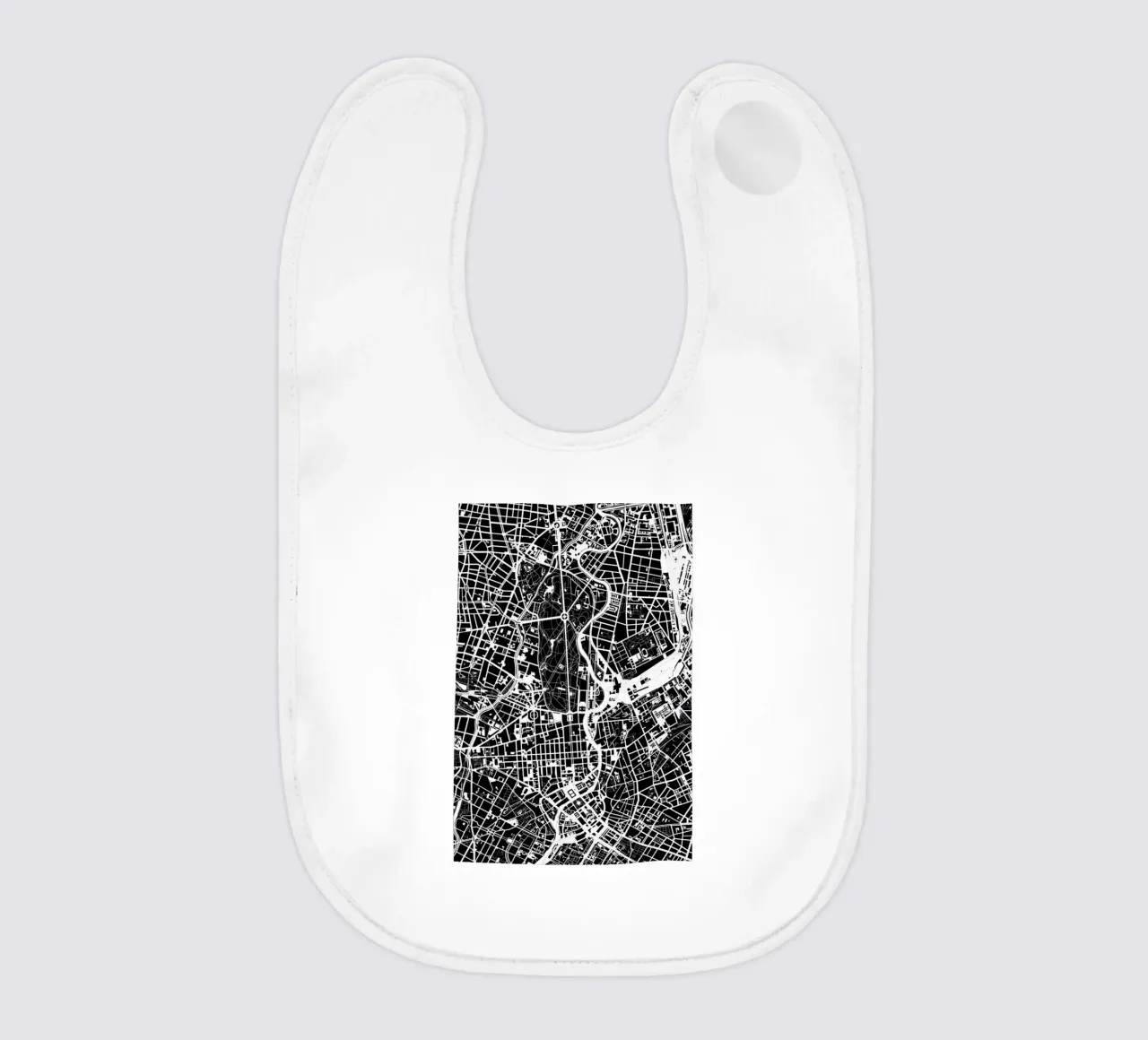 Berlin Black & White baby bib by Planos Urbanos