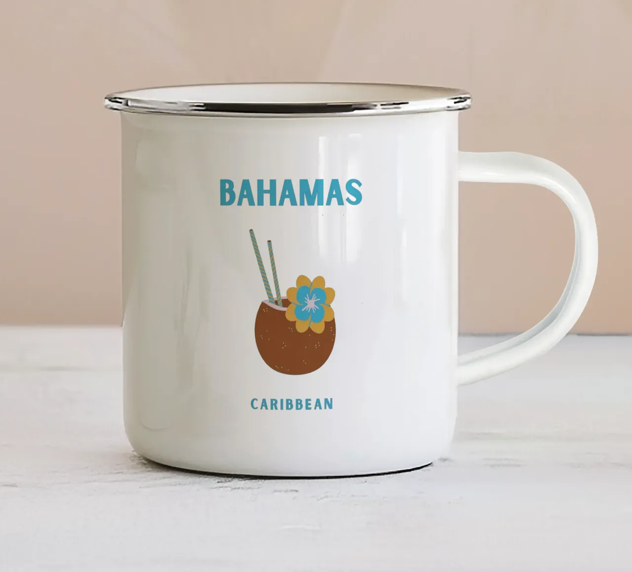 Bahamas Bloom tazza in smalto da SMPLE
