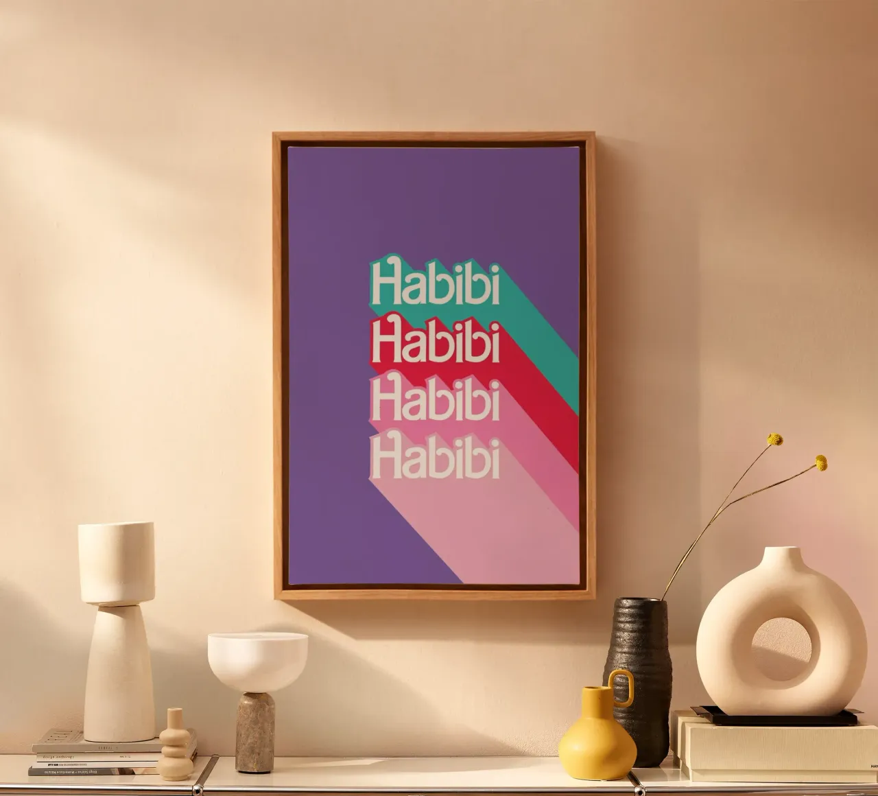 Habibi Rainbow tela con Cornice a cassetta da La Come Di