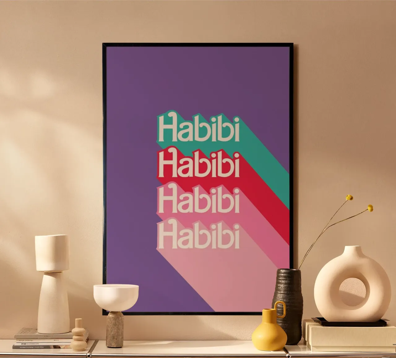 Habibi Rainbow poster con telaio in plastica da La Come Di