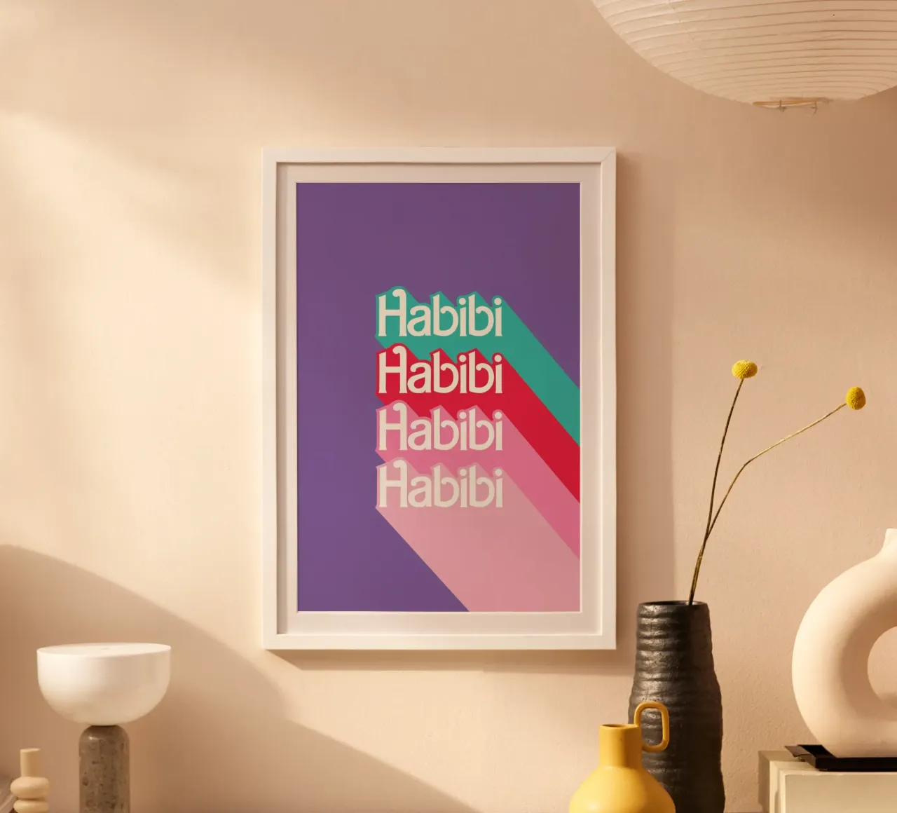 Habibi Rainbow poster con telaio in plastica da La Come Di