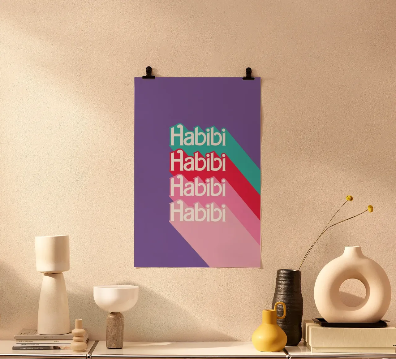 Habibi Rainbow poster con telaio in plastica da La Come Di