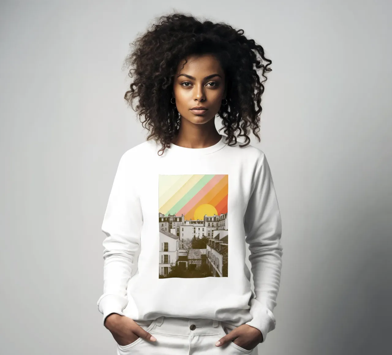 Rainbow Sky Above Paris felpa da Florent Bodart