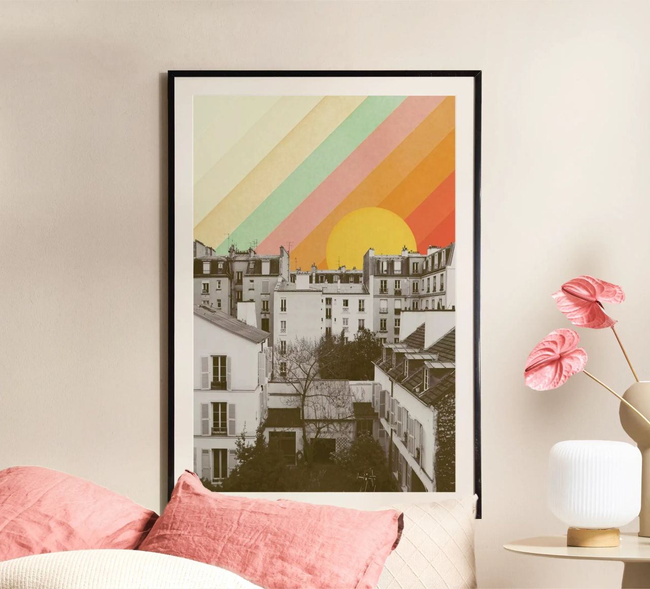 Rainbow Sky Above Paris poster de Florent Bodart