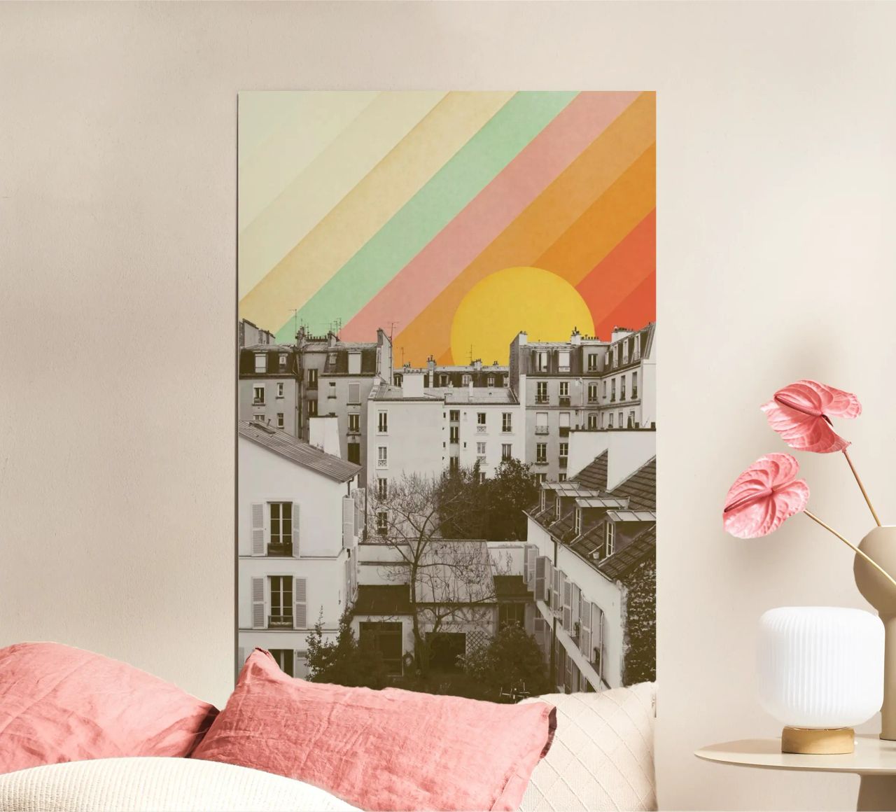 Rainbow Sky Above Paris poster de Florent Bodart