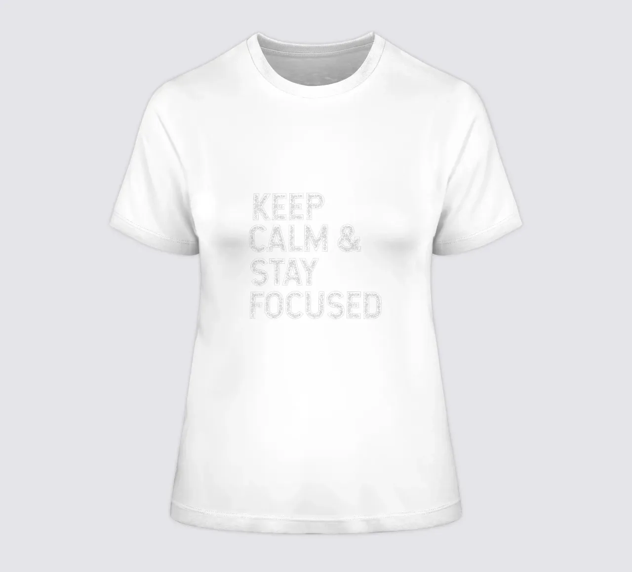 Keep calm and stay focused women's fitted t-shirt by happieeagle