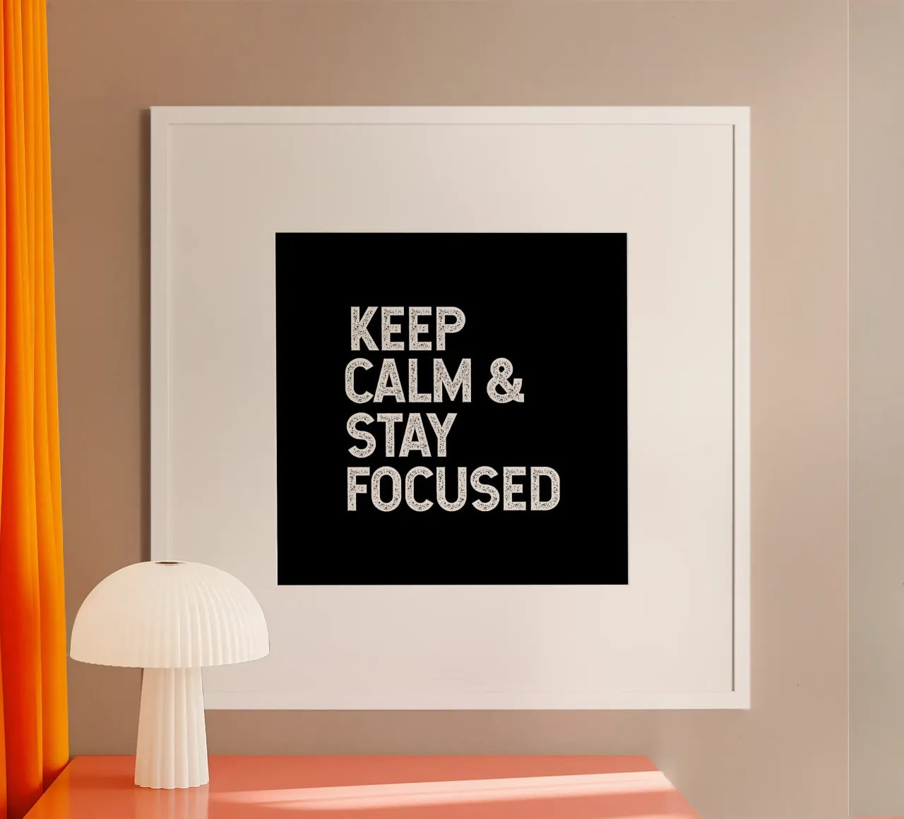 Keep calm and stay focused poster con telaio in alluminio da happieeagle