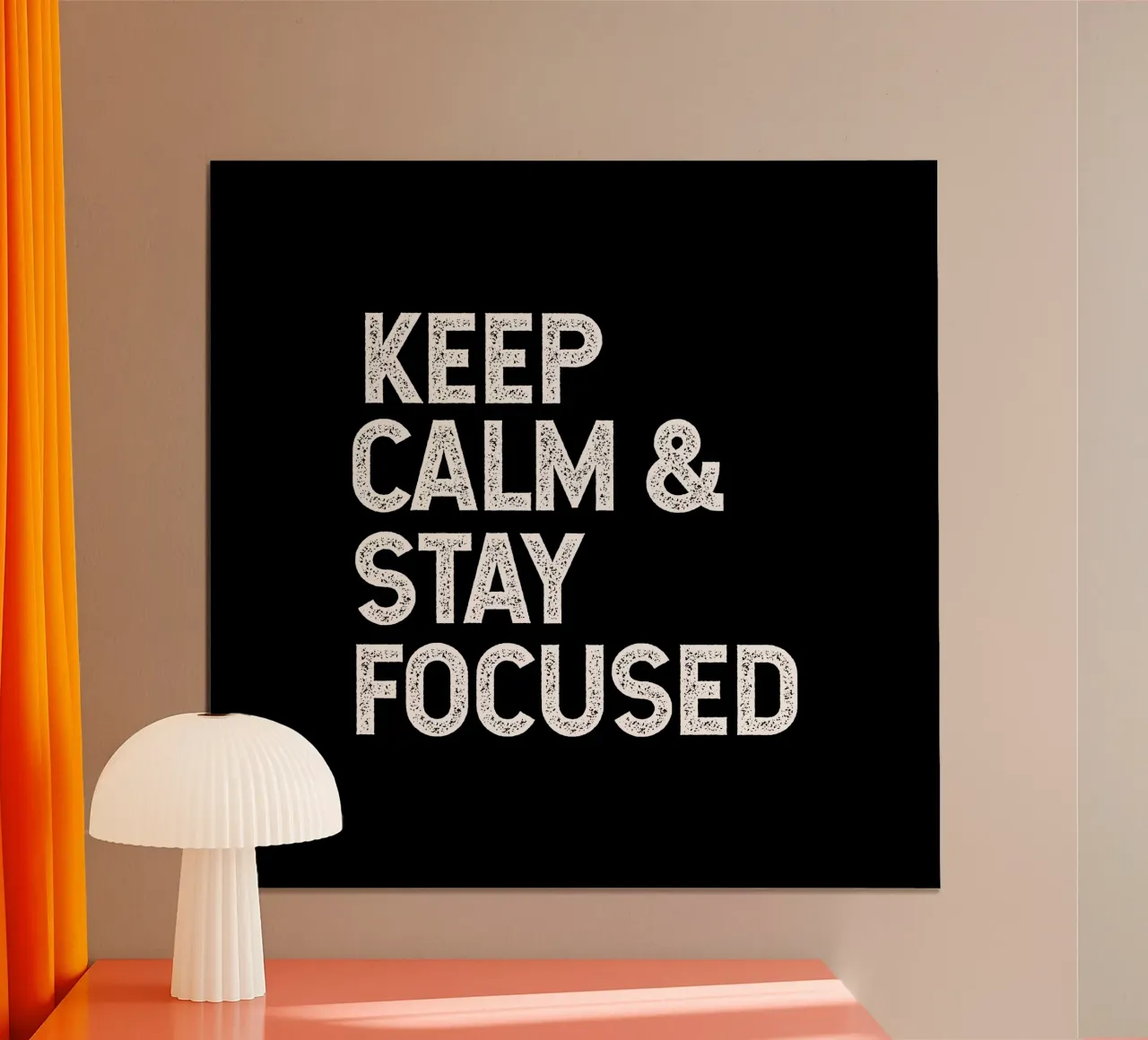 Keep calm and stay focused poster con telaio in alluminio da happieeagle