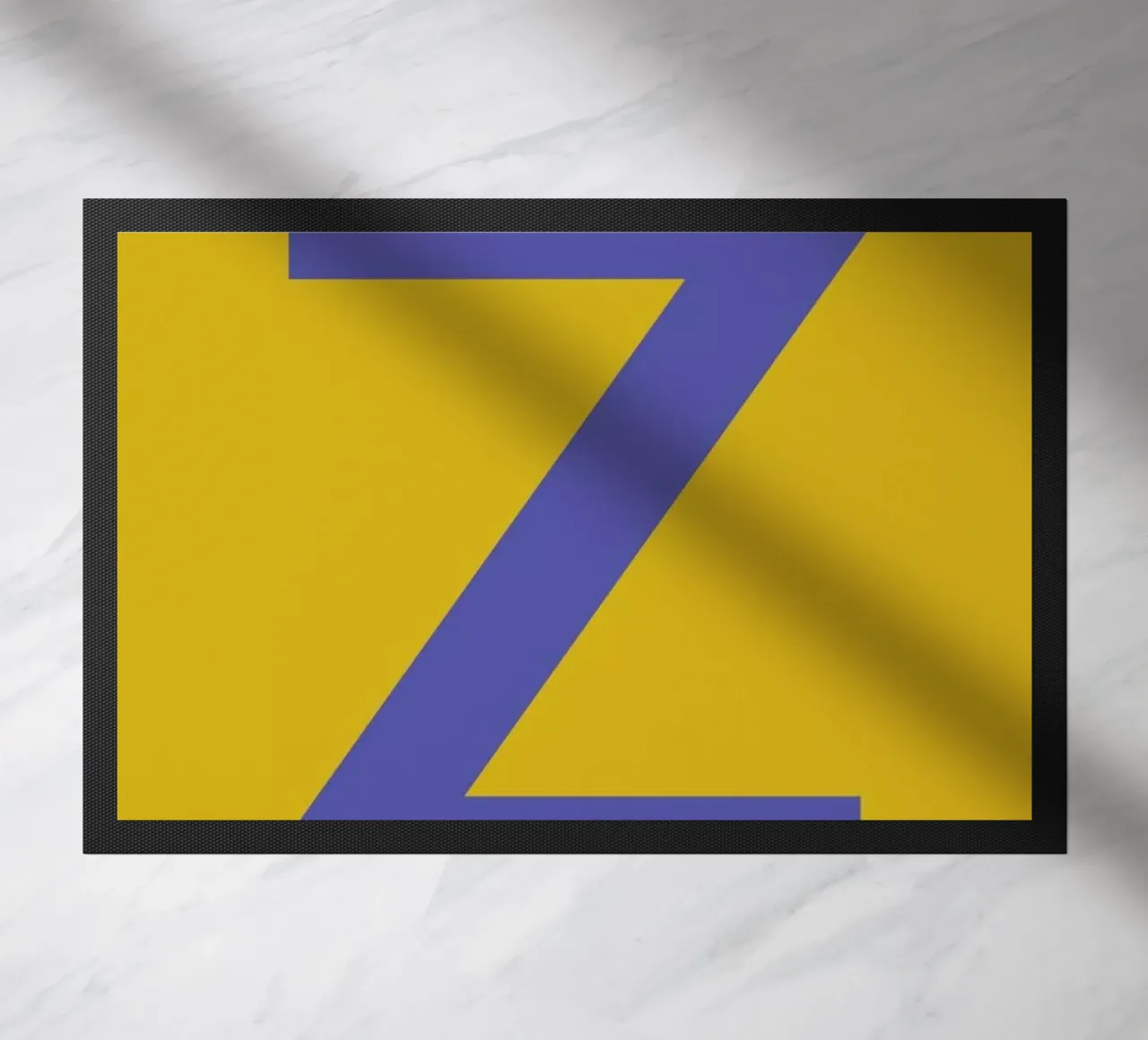 Yellow Letter Z doormat by Studio One