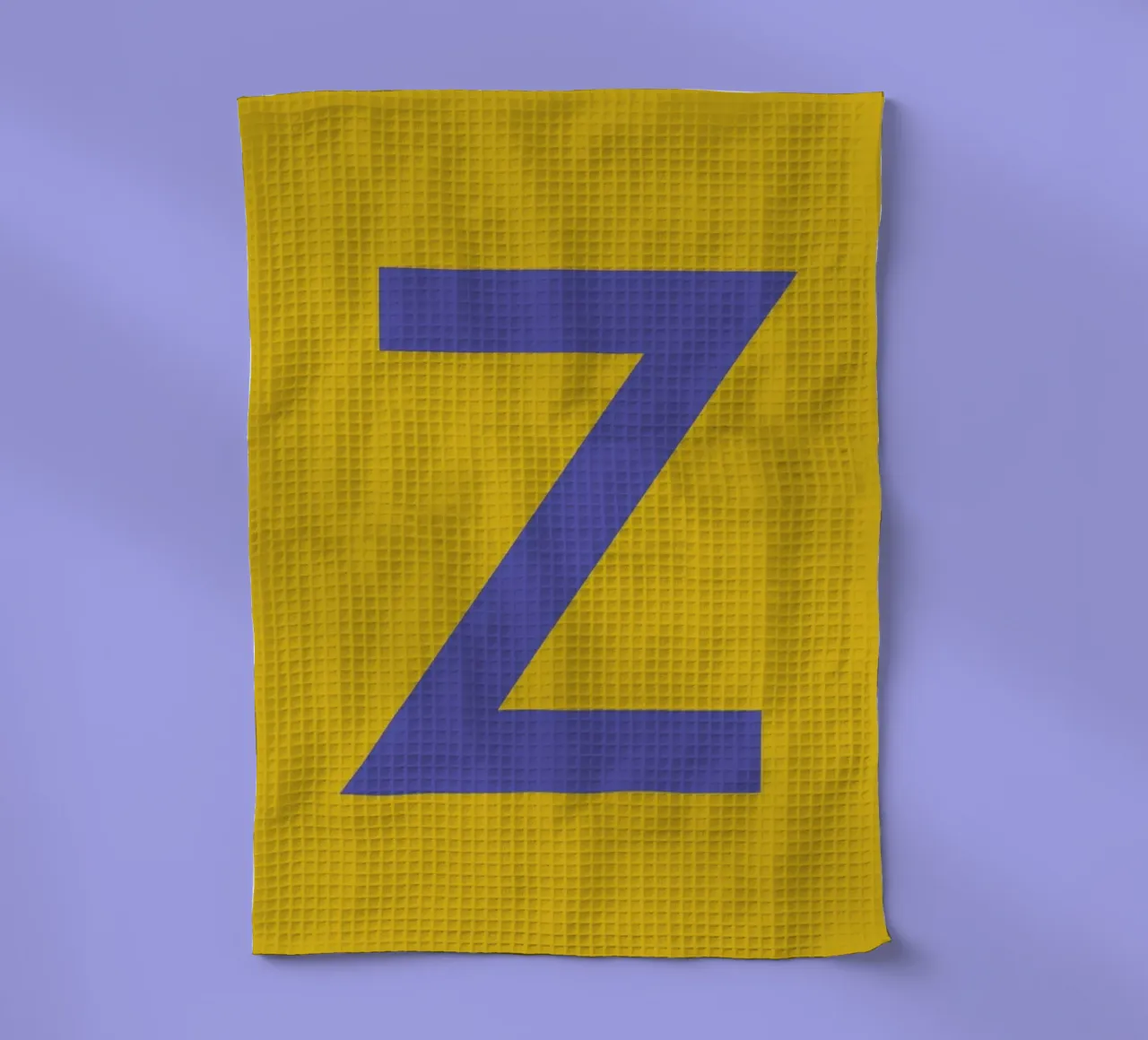 Yellow Letter Z tea towel by Studio One