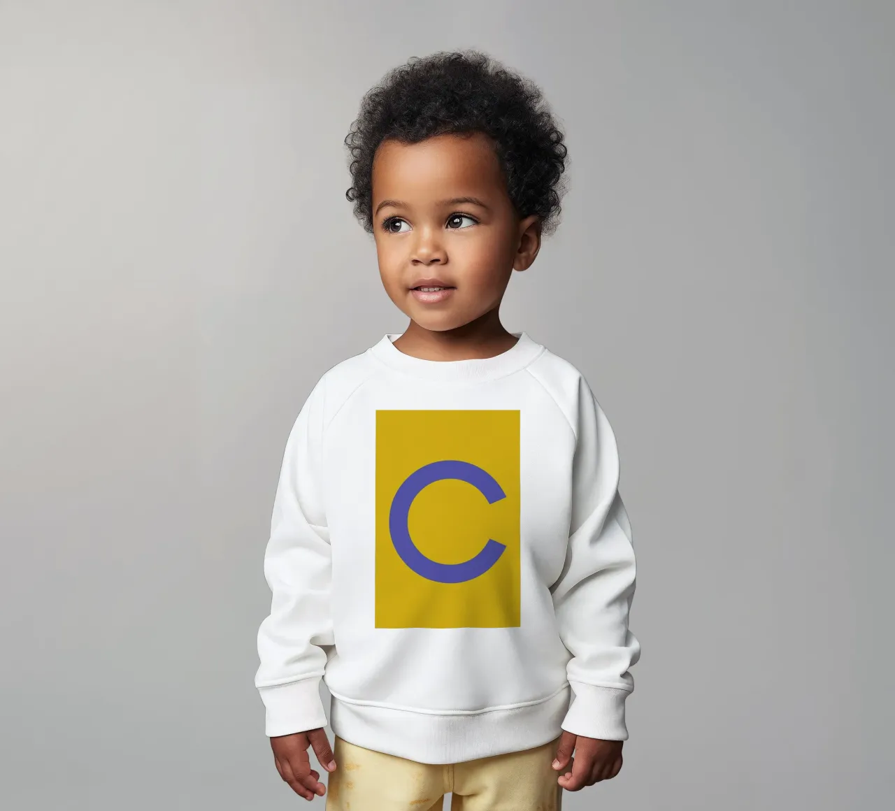 Yellow Letter C felpa neonato da Studio One