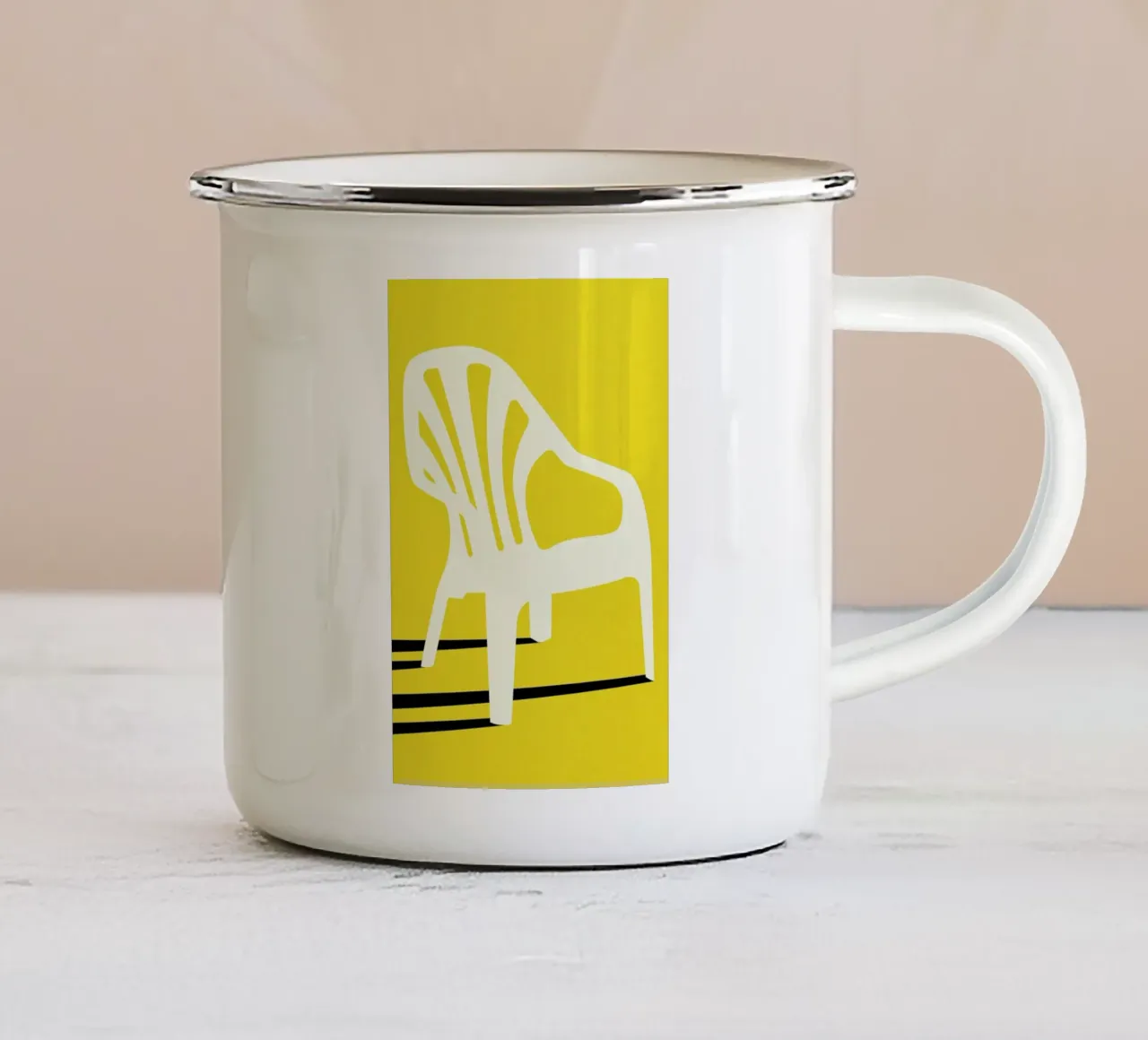 Monobloc Plastic Chair No VI tazza in smalto da Rosi Feist