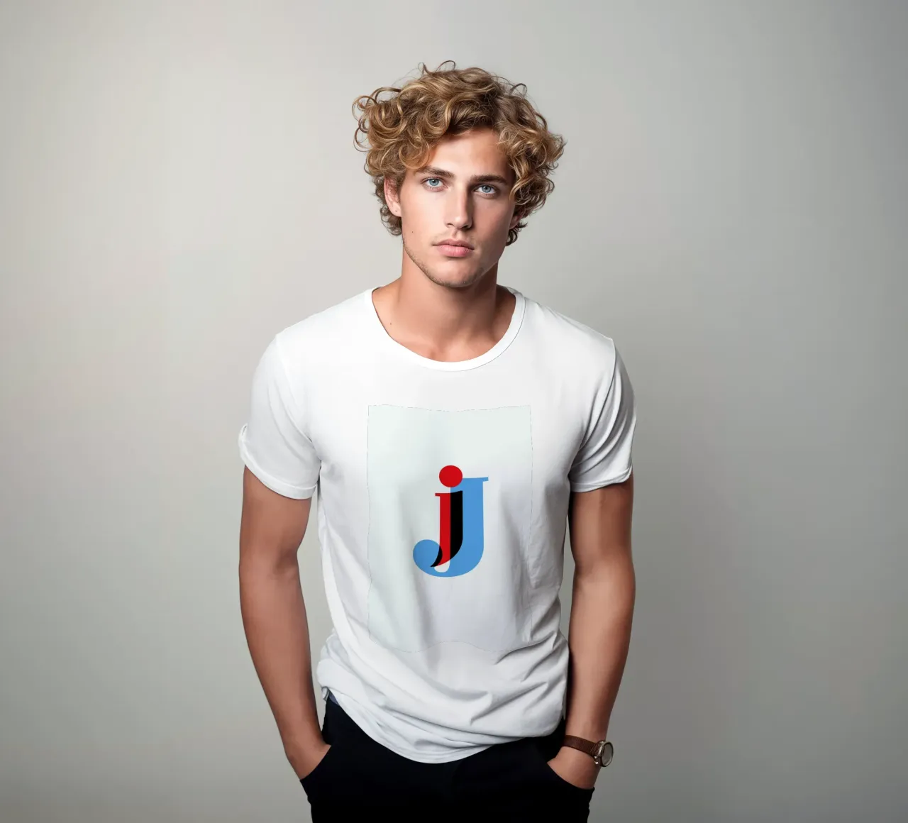 Cyan/Red J t-shirt da Studio One