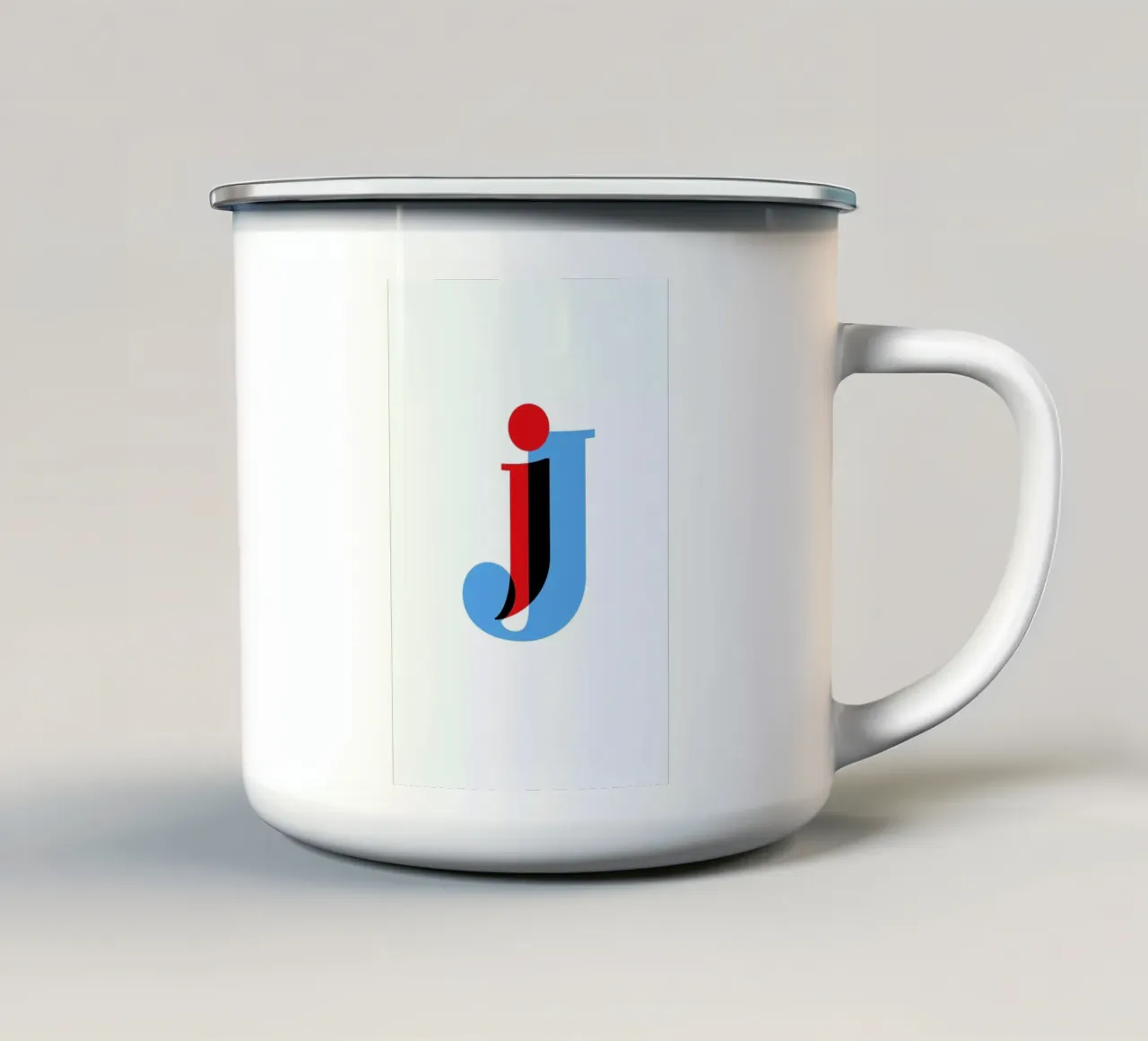 Cyan/Red J tazza in smalto da Studio One
