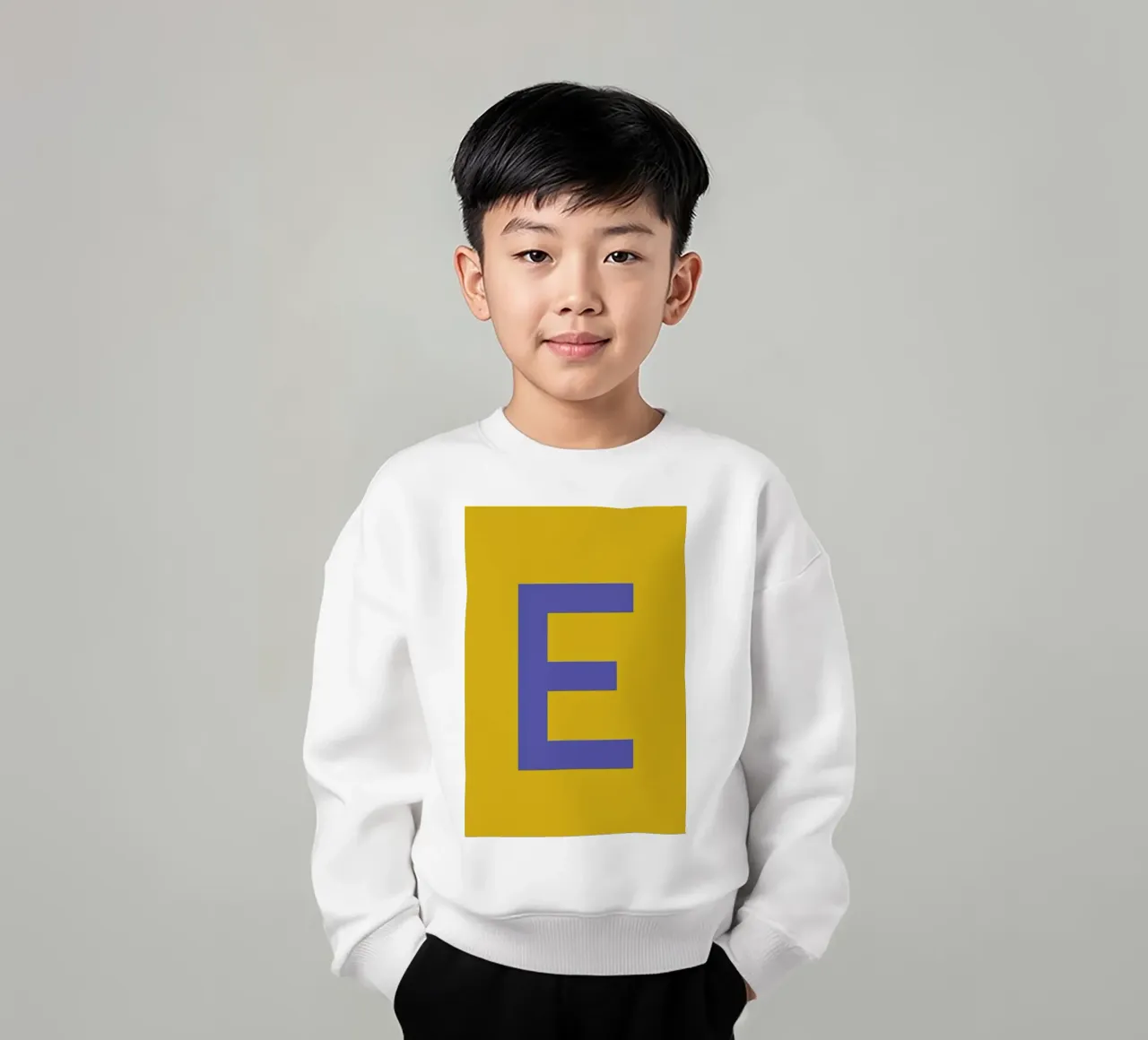 Yellow Letter E kids sweatshirt by Studio One