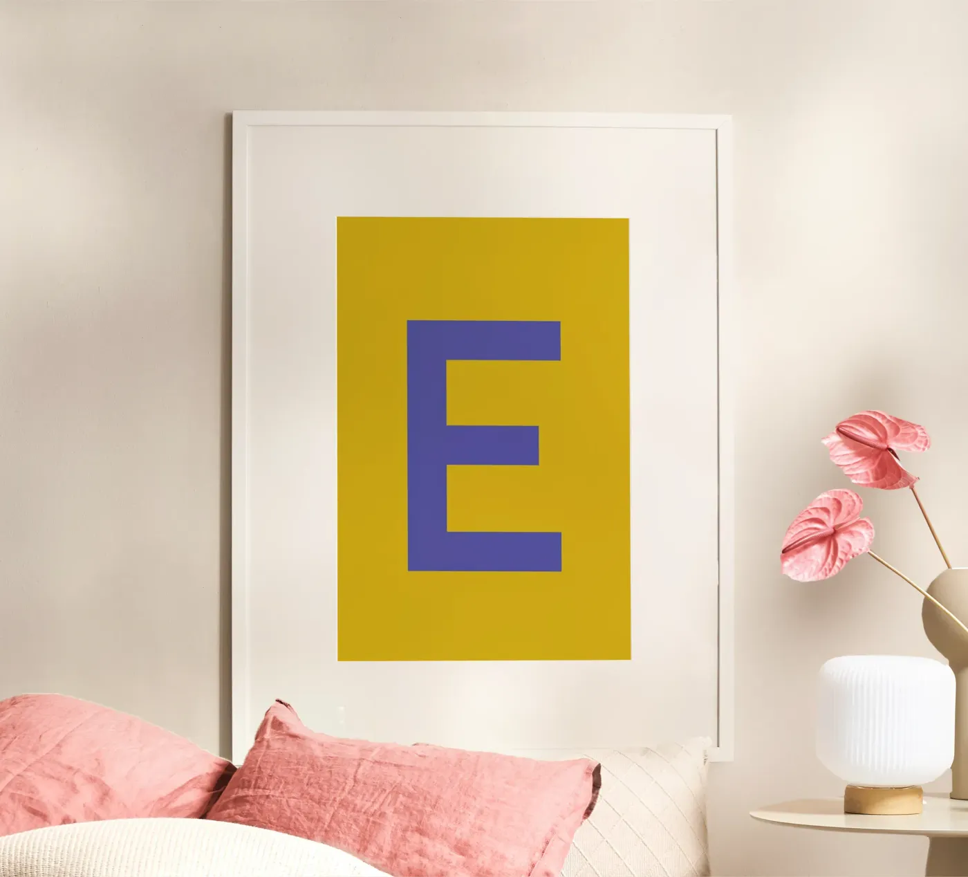 Yellow Letter E poster by Studio One