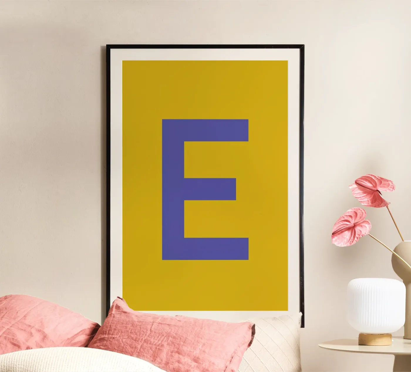 Yellow Letter E poster by Studio One