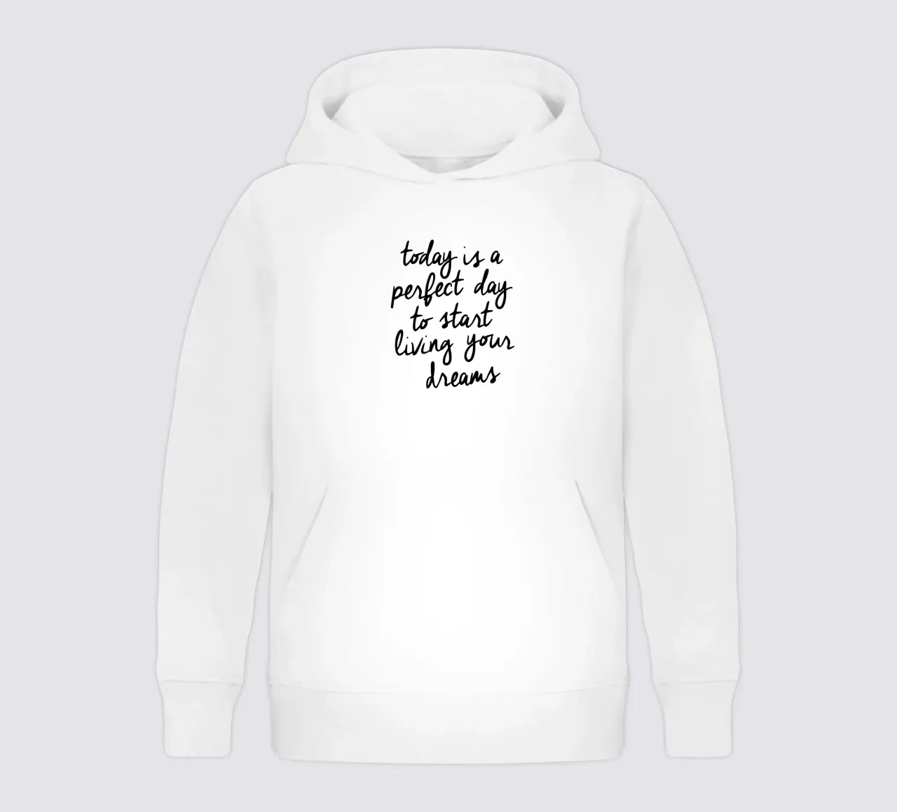 Oggi è un giorno perfetto per iniziare a vivere i propri sogni felpa bambino con cappuccio da THE MOTIVATED TYPE