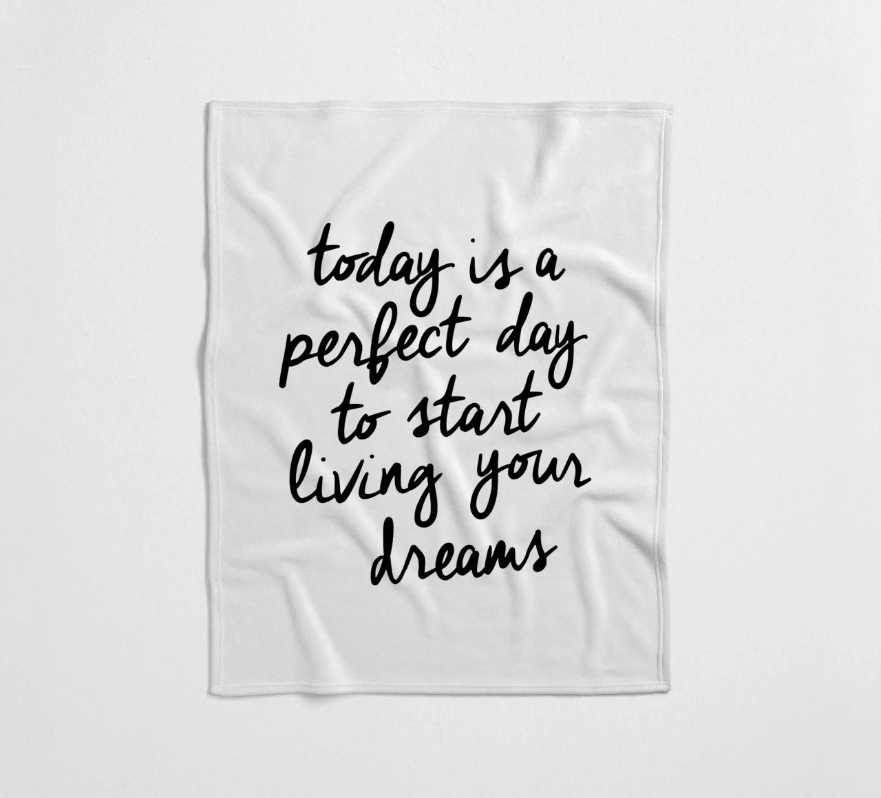Oggi è un giorno perfetto per iniziare a vivere i propri sogni coperta in pile da THE MOTIVATED TYPE