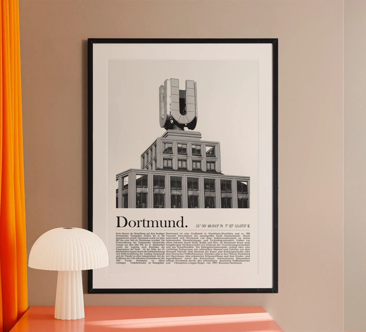 Dortmund U Tower Black Poster von Karraker