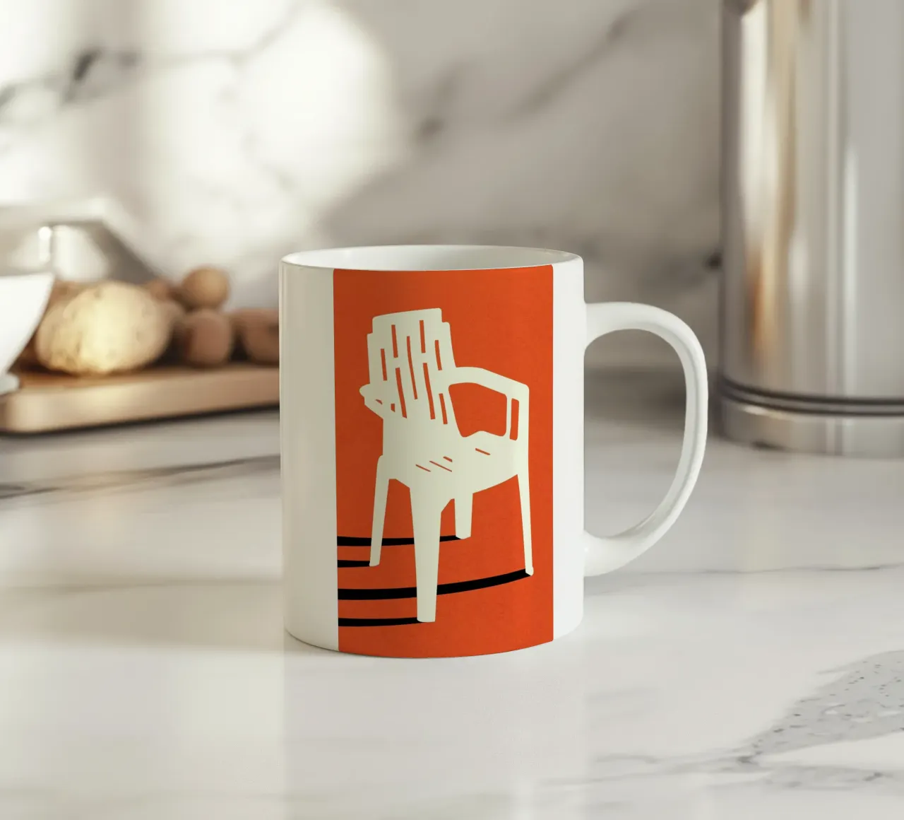Monobloc Plastic Chair No VII tazza in ceramica da Rosi Feist