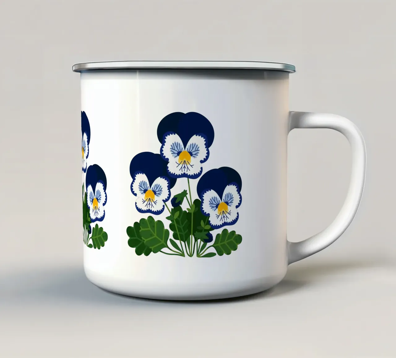 Pansy tazza in smalto da Lidia Blomgren