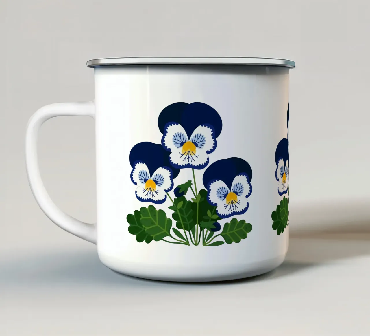 Pansy tazza in smalto da Lidia Blomgren