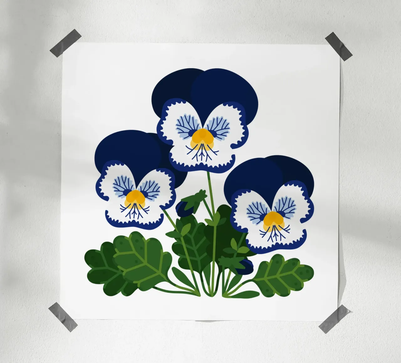Pansy poster con telaio in legno da Lidia Blomgren