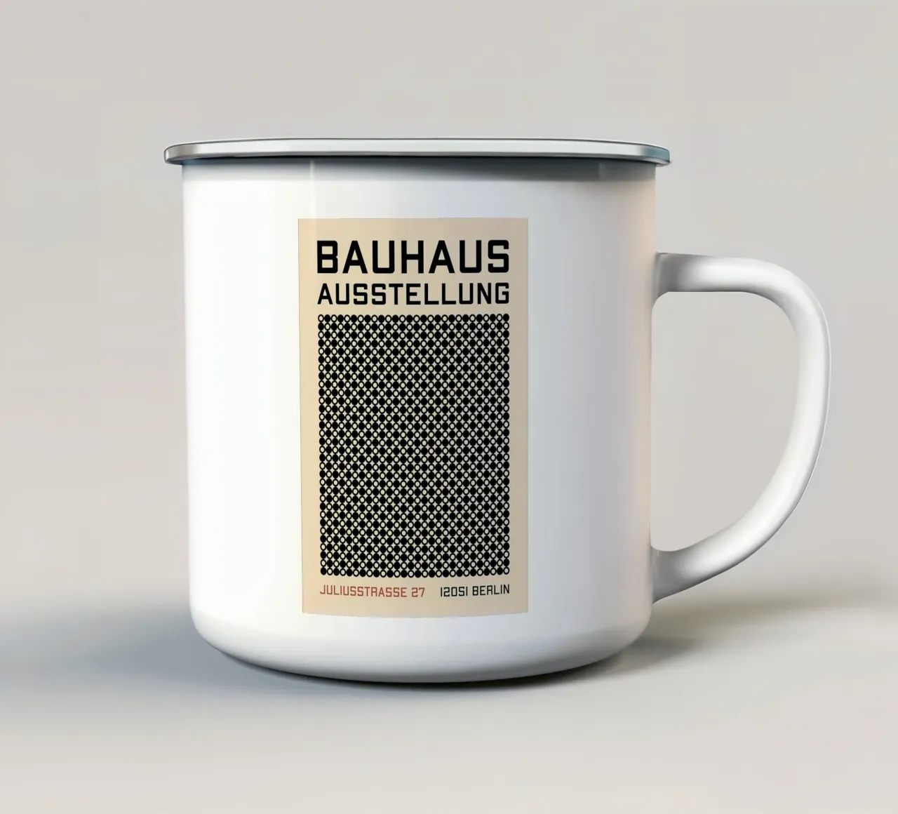 Geometrico Bauhausr tazza in smalto da Iracheta