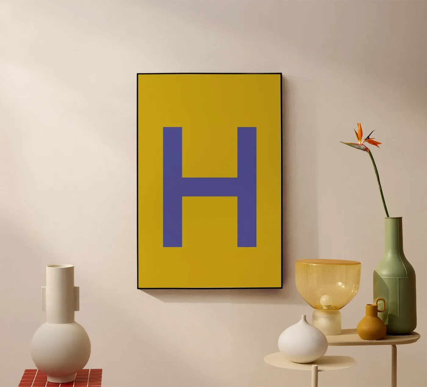 Yellow Letter H plexiglass da Studio One