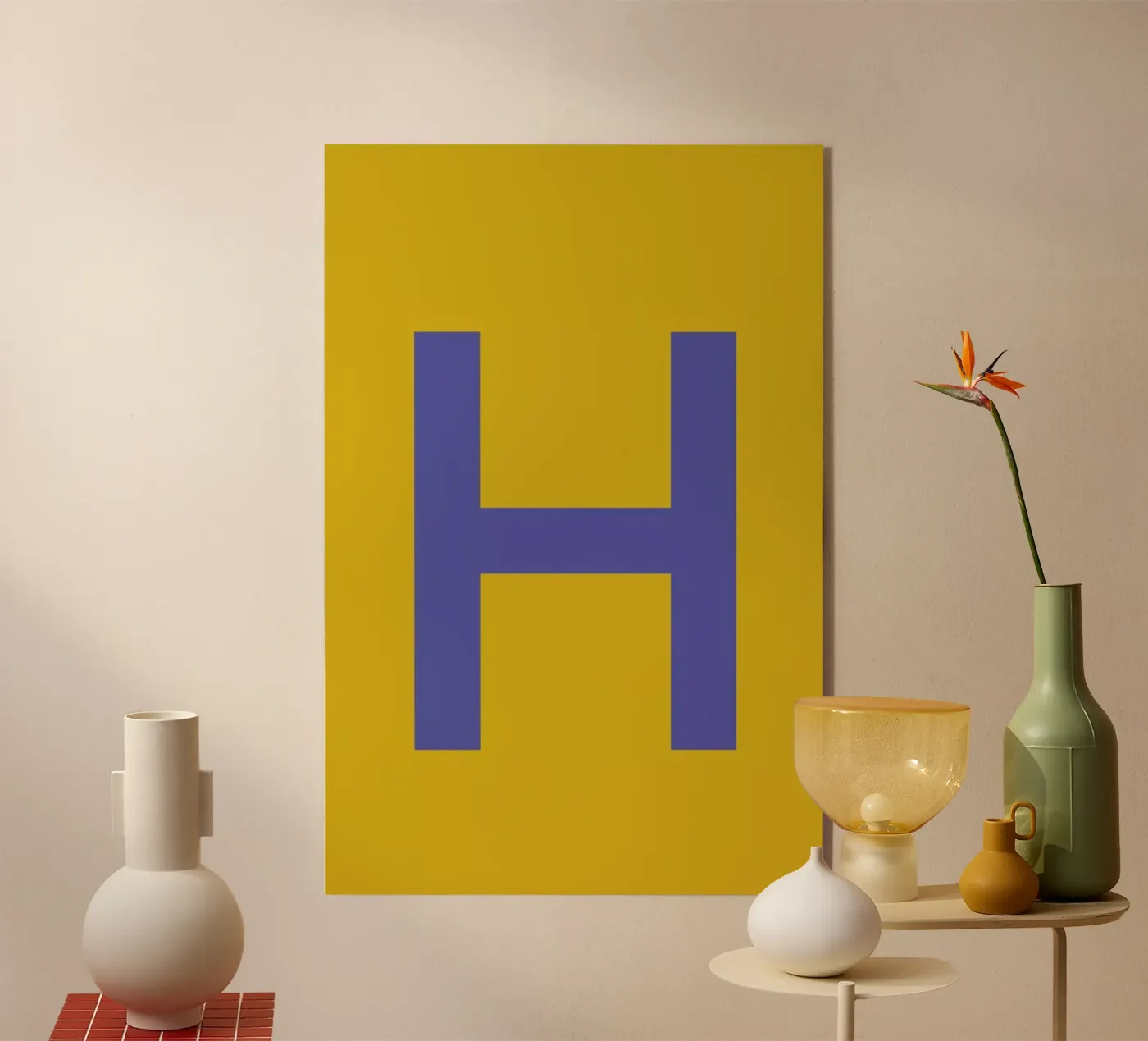 Yellow Letter H plexiglass da Studio One