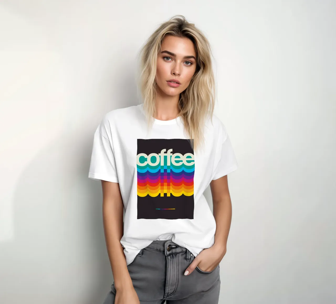Retro Coffee Black t-shirt by nabakumov