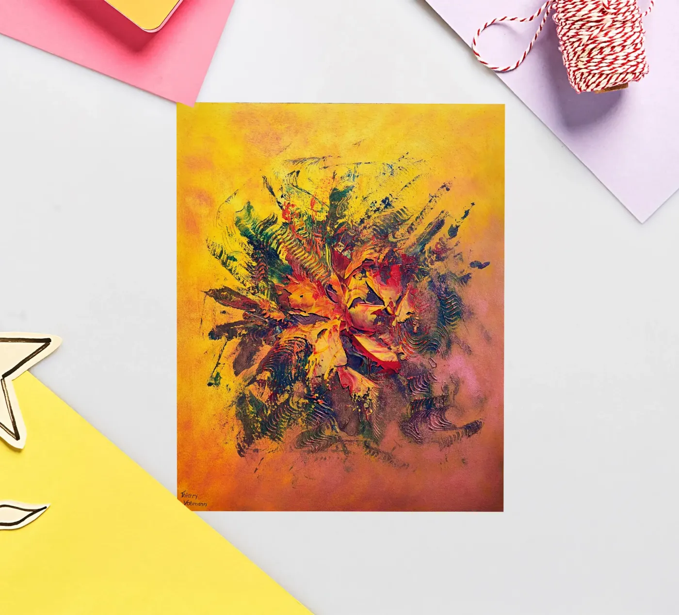 BRAINSTORMING sticker van Thierry Vobmann Abstract painting