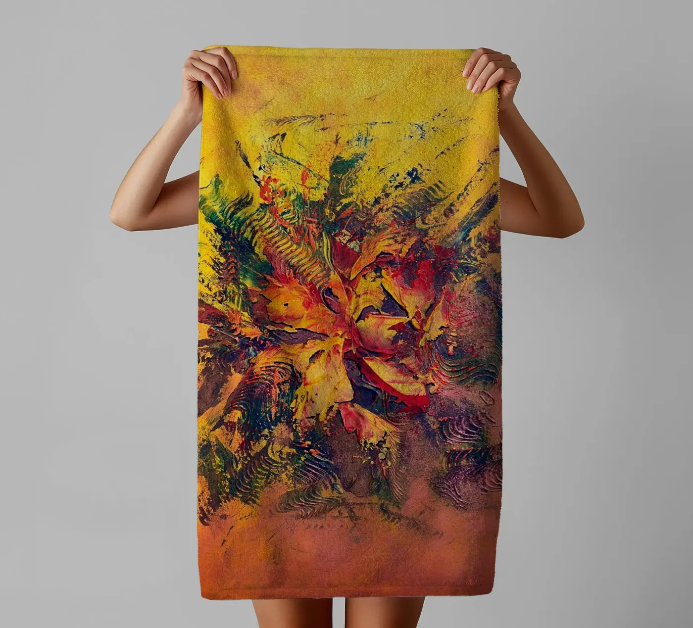 BRAINSTORMING badhanddoek van Thierry Vobmann Abstract painting