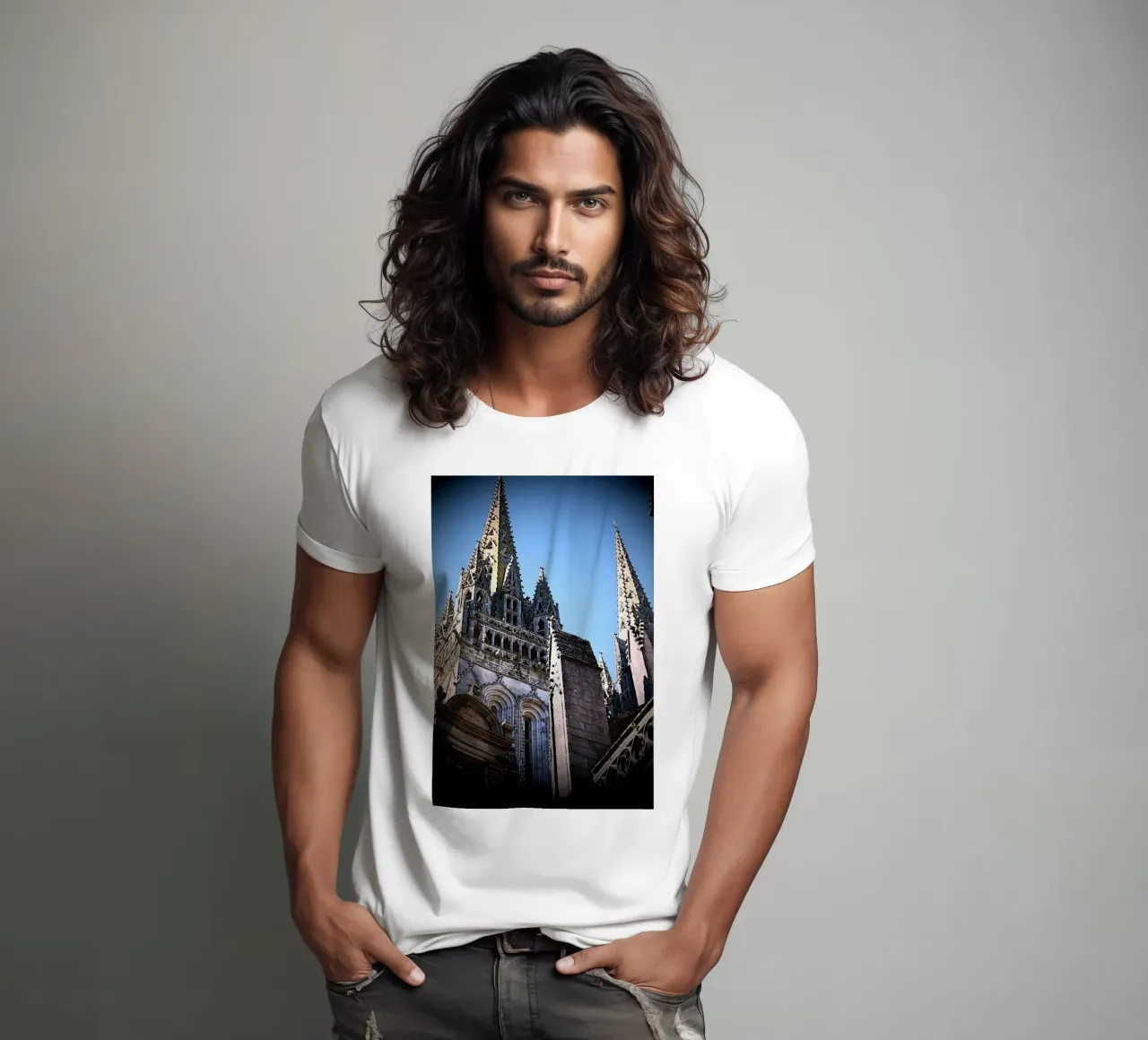 FAA259 QUIMPER, CATHEDRALE. t-shirt da Thierry vobmann photography