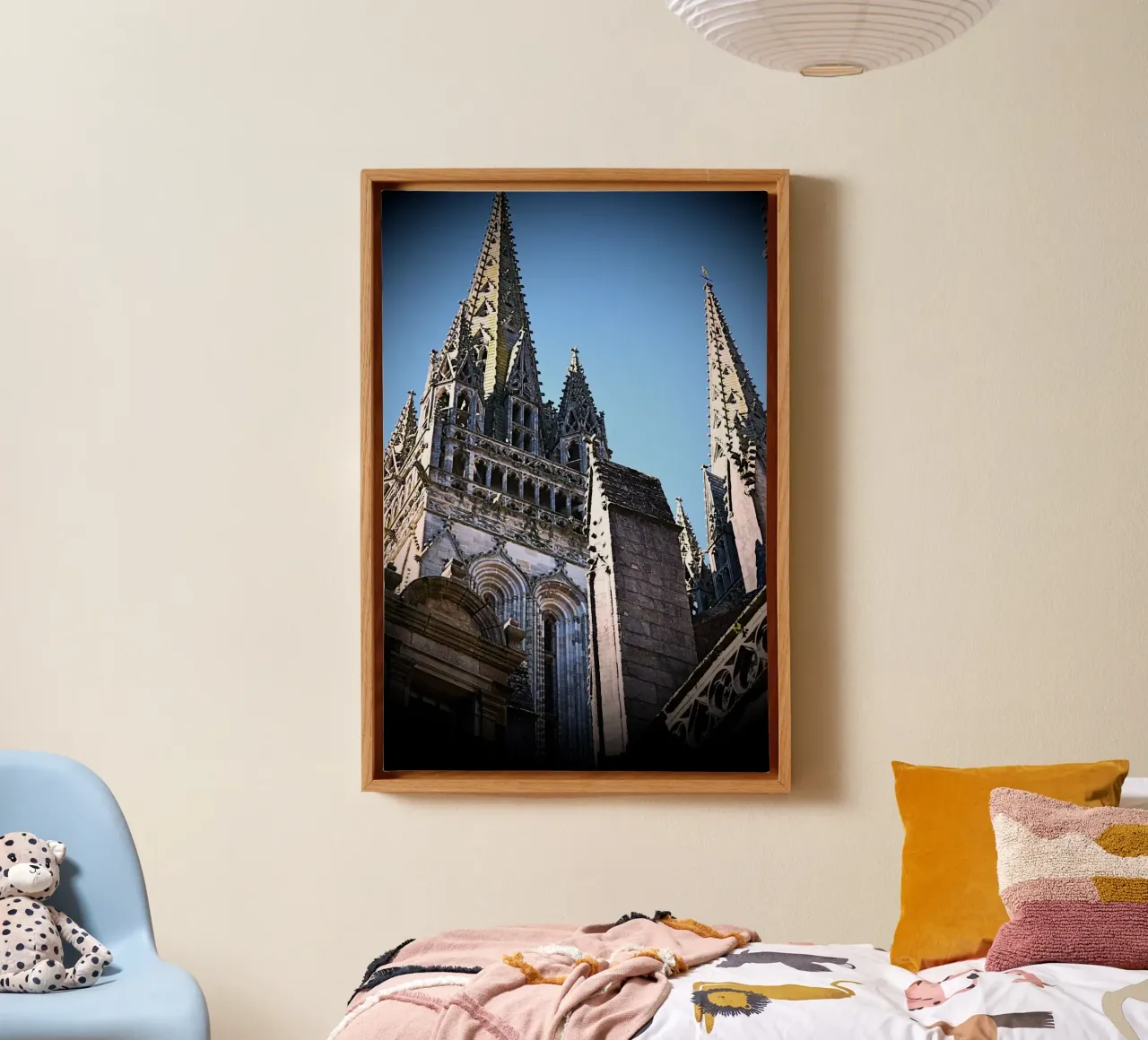 FAA259 QUIMPER, CATHEDRALE. canvas met Baklijst van Thierry vobmann photography