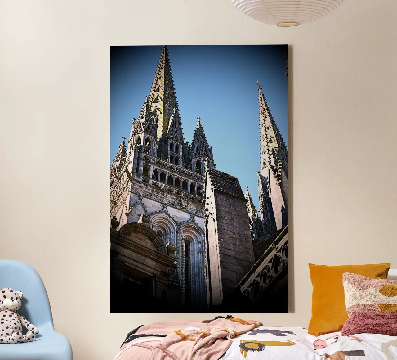 FAA259 QUIMPER, CATHEDRALE. canvas met Baklijst van Thierry vobmann photography