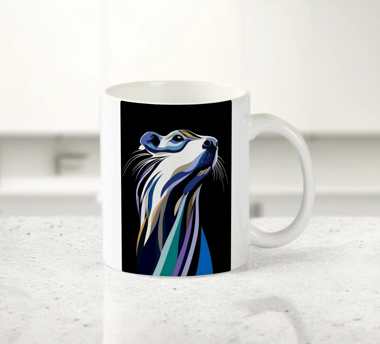 Ritratto astratto di animale tazza in ceramica da Karraker