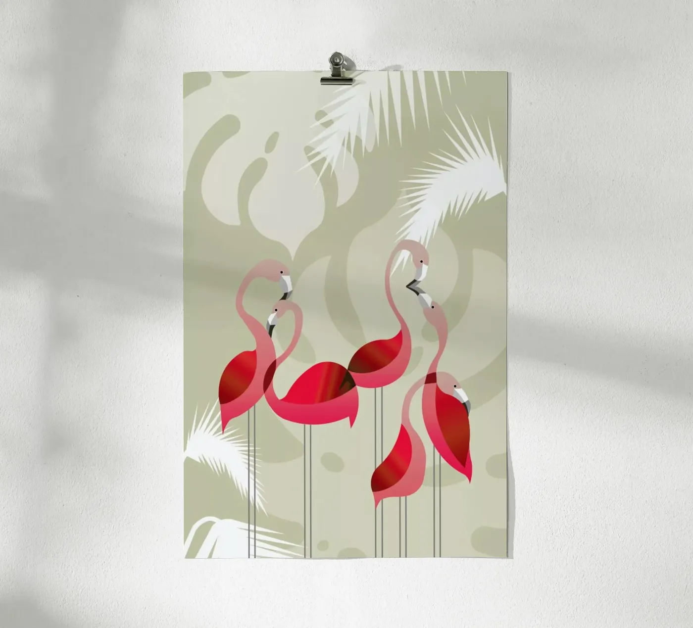 Flamingo poster van Sabrina Ziegenhorn