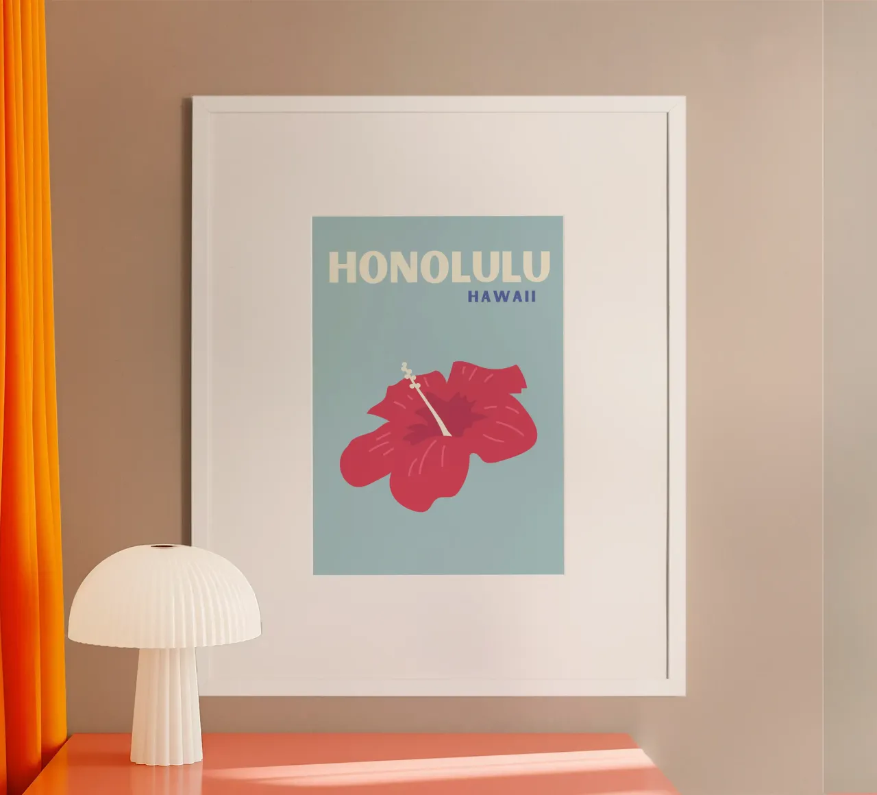 Honolulu Glow poster con telaio in plastica da SMPLE