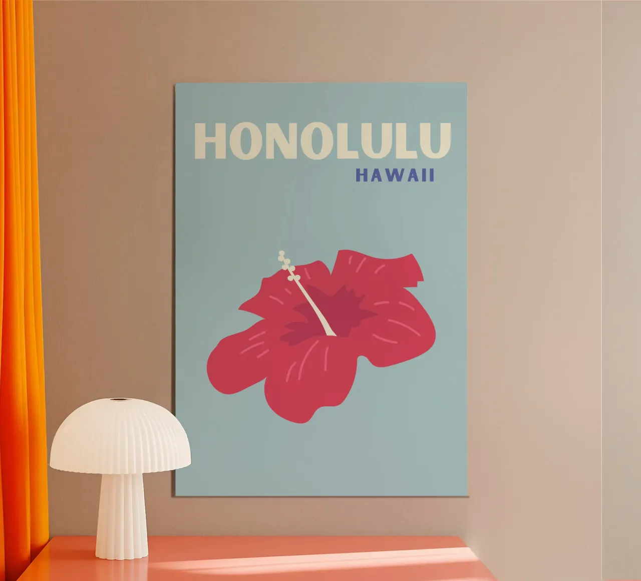 Honolulu Glow poster con telaio in plastica da SMPLE