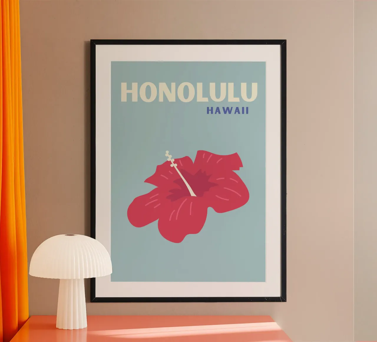 Honolulu Glow poster con telaio in plastica da SMPLE