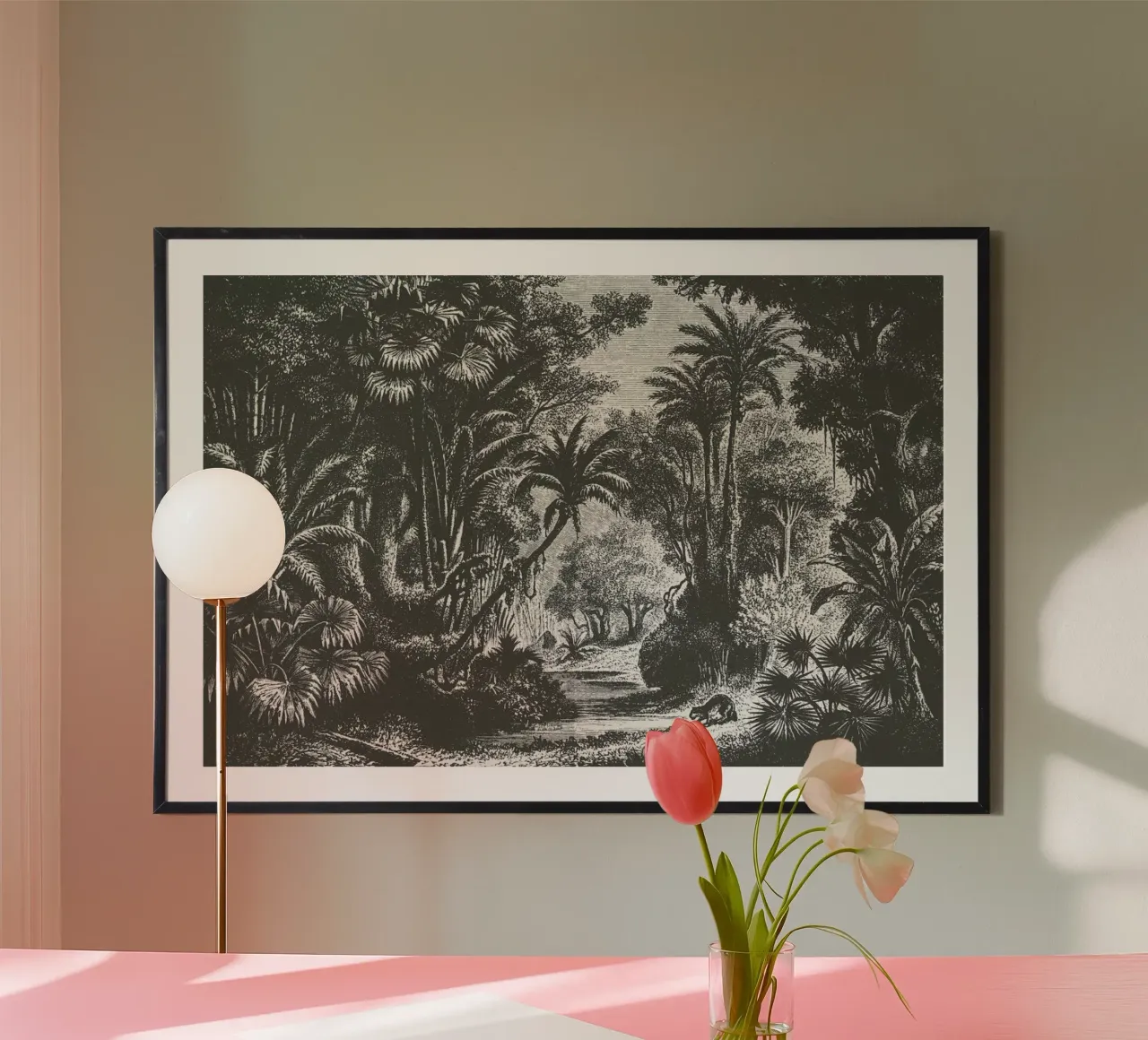 Indian Jungle poster con telaio in alluminio da Astër