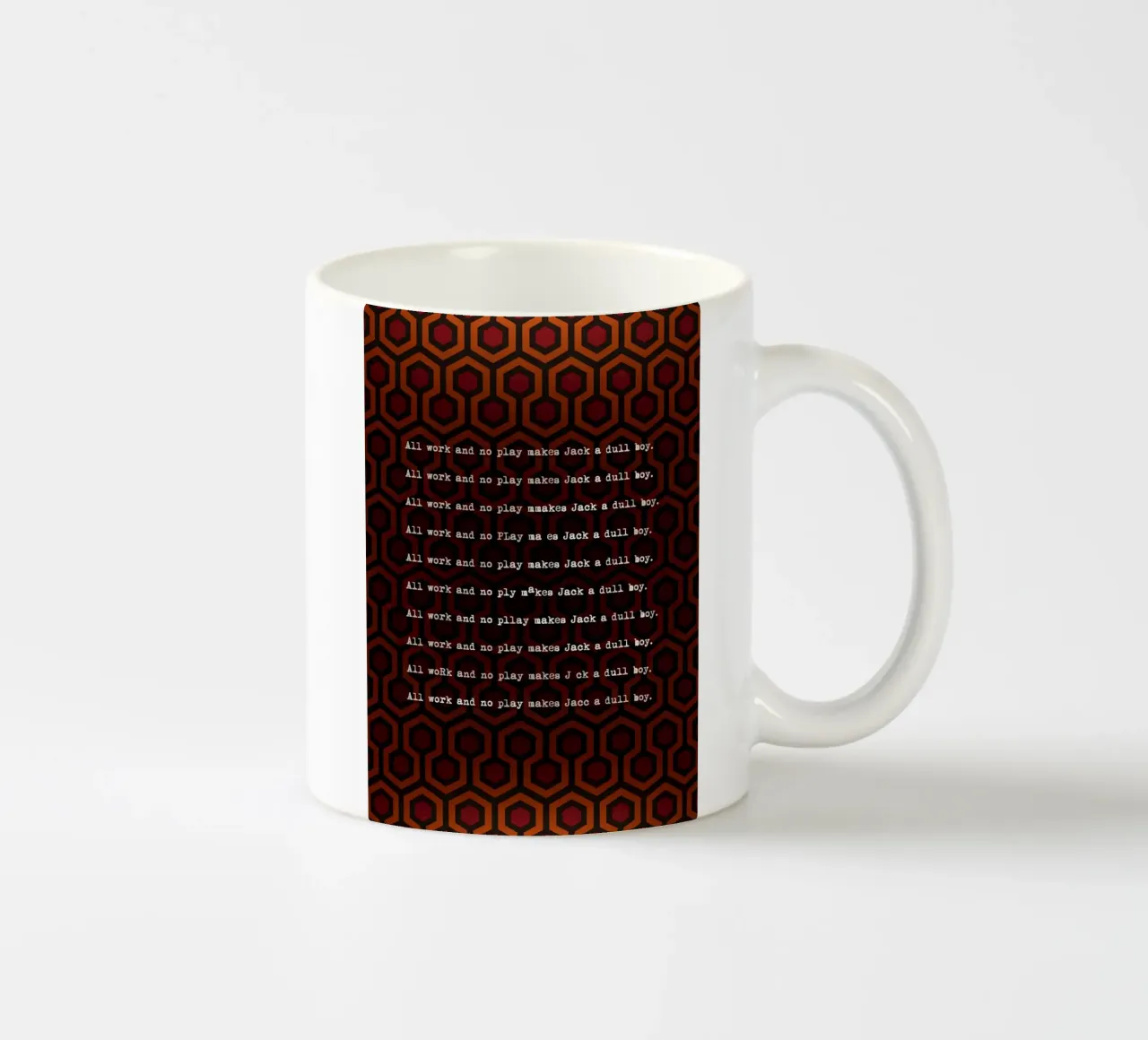 The Shining Writing tazza in ceramica da nabakumov