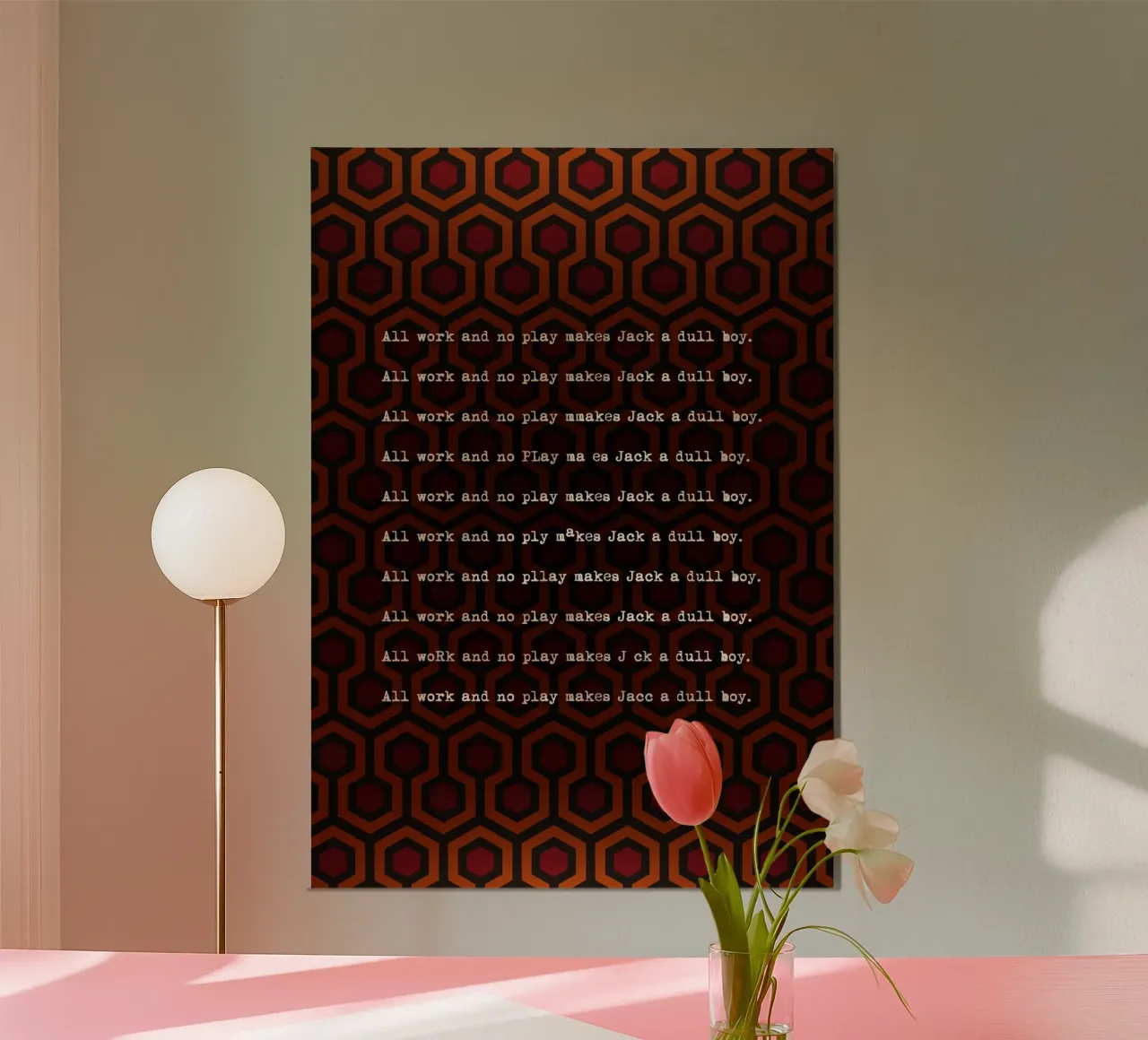 The Shining Writing poster con telaio in plastica da nabakumov