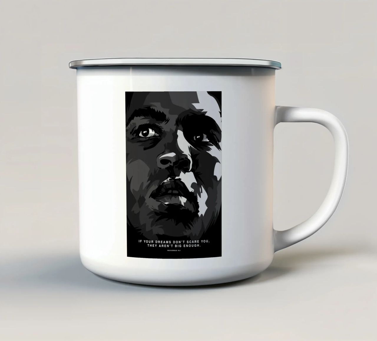 Mohammad Ali Quote tazza in smalto da nabakumov