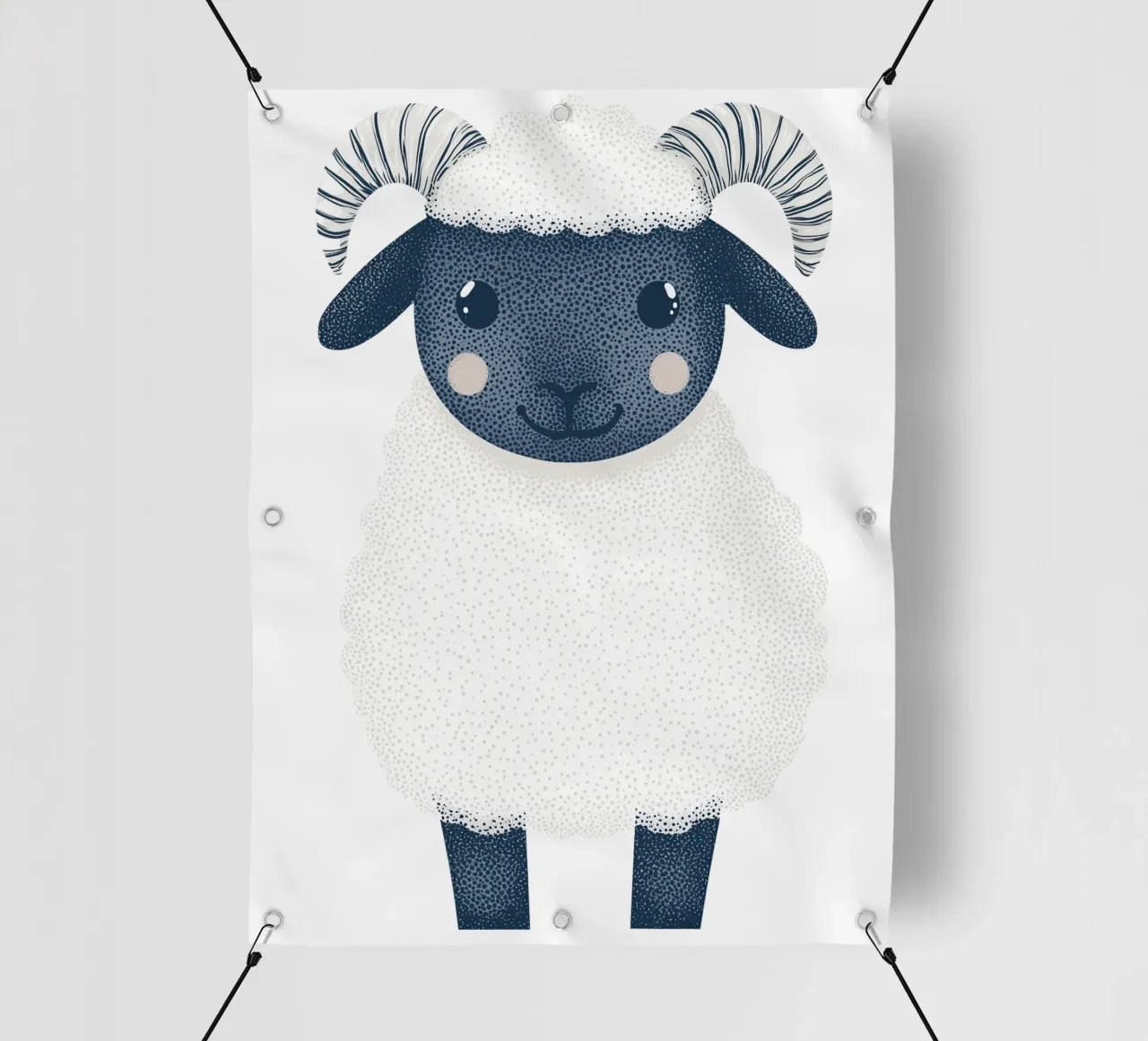 Simpatica pecorella per bambini | Design personalizzabile telo in pvc da Autofocus